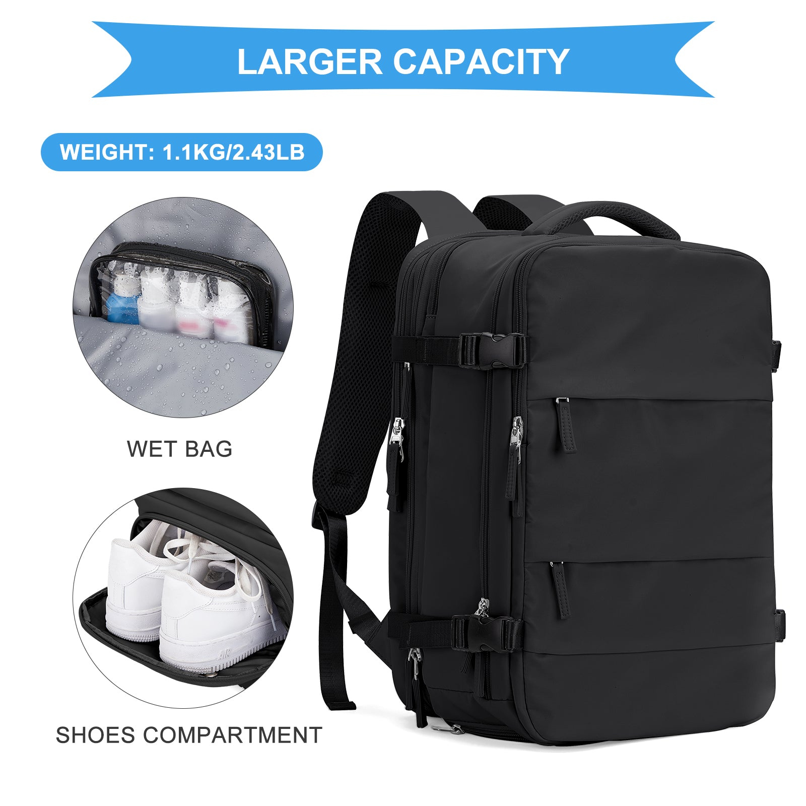 Coowoz® 45L Expandable Travel Backpack
