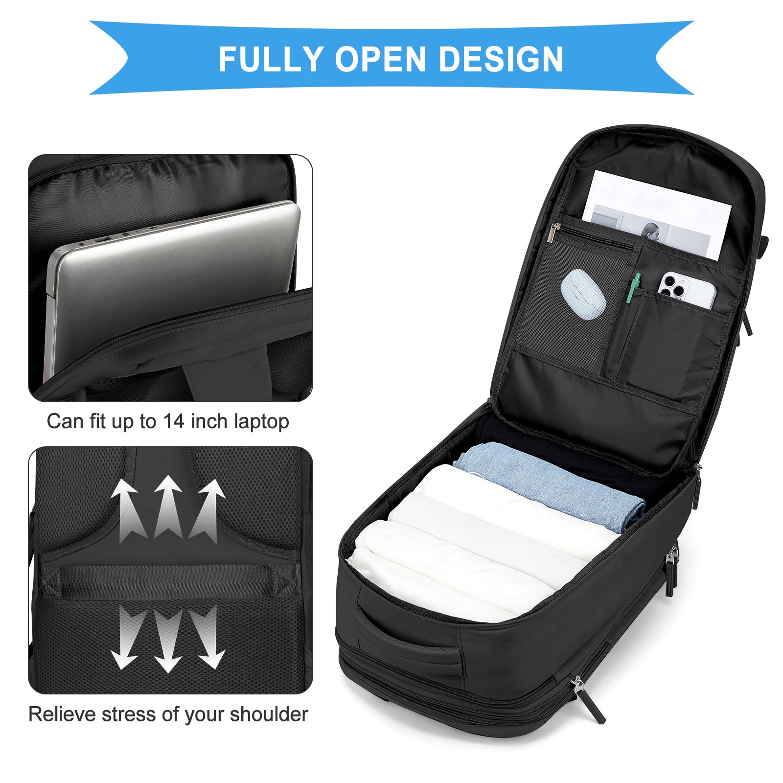 Coowoz® 45L Expandable Travel Backpack