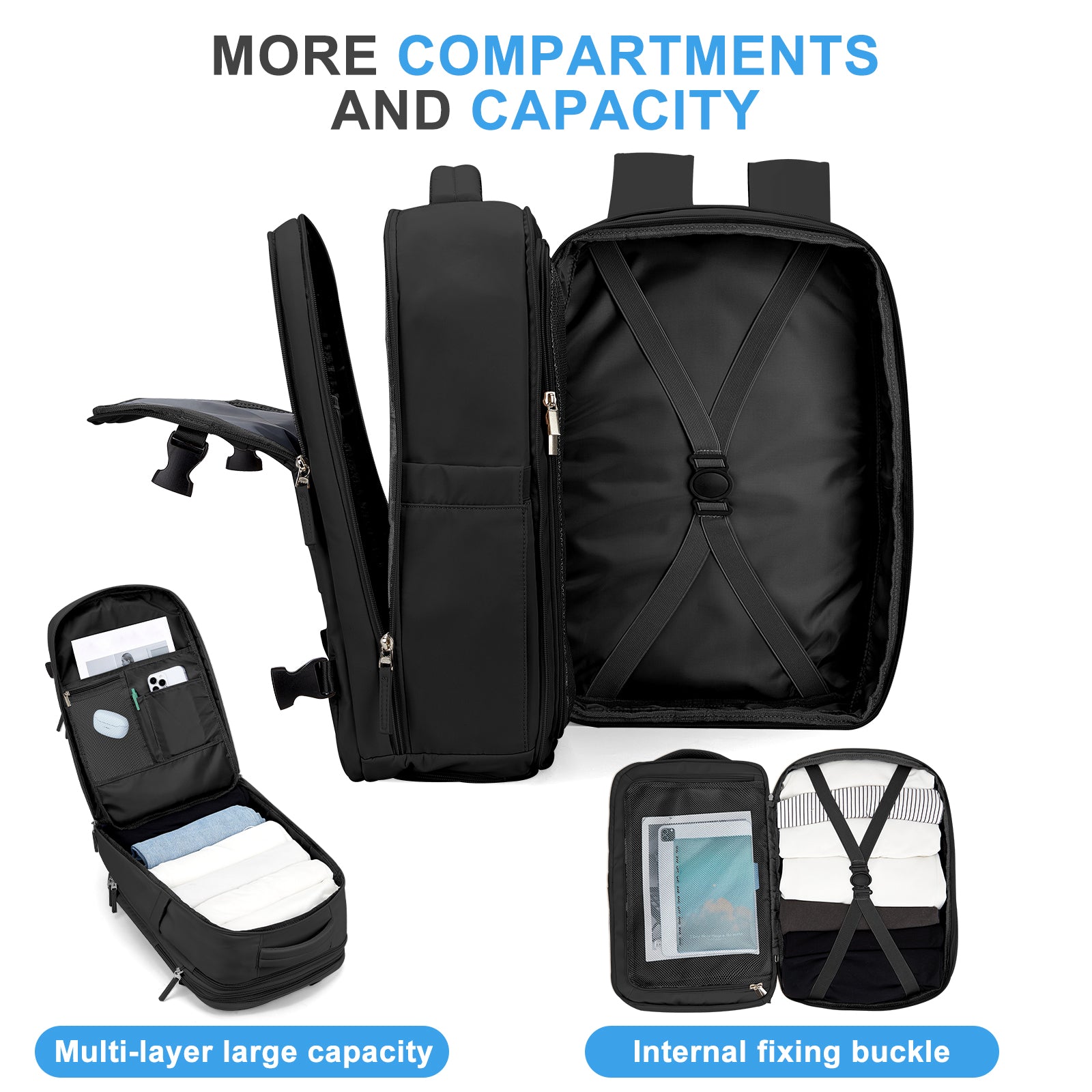 Coowoz® 45L Expandable Travel Backpack